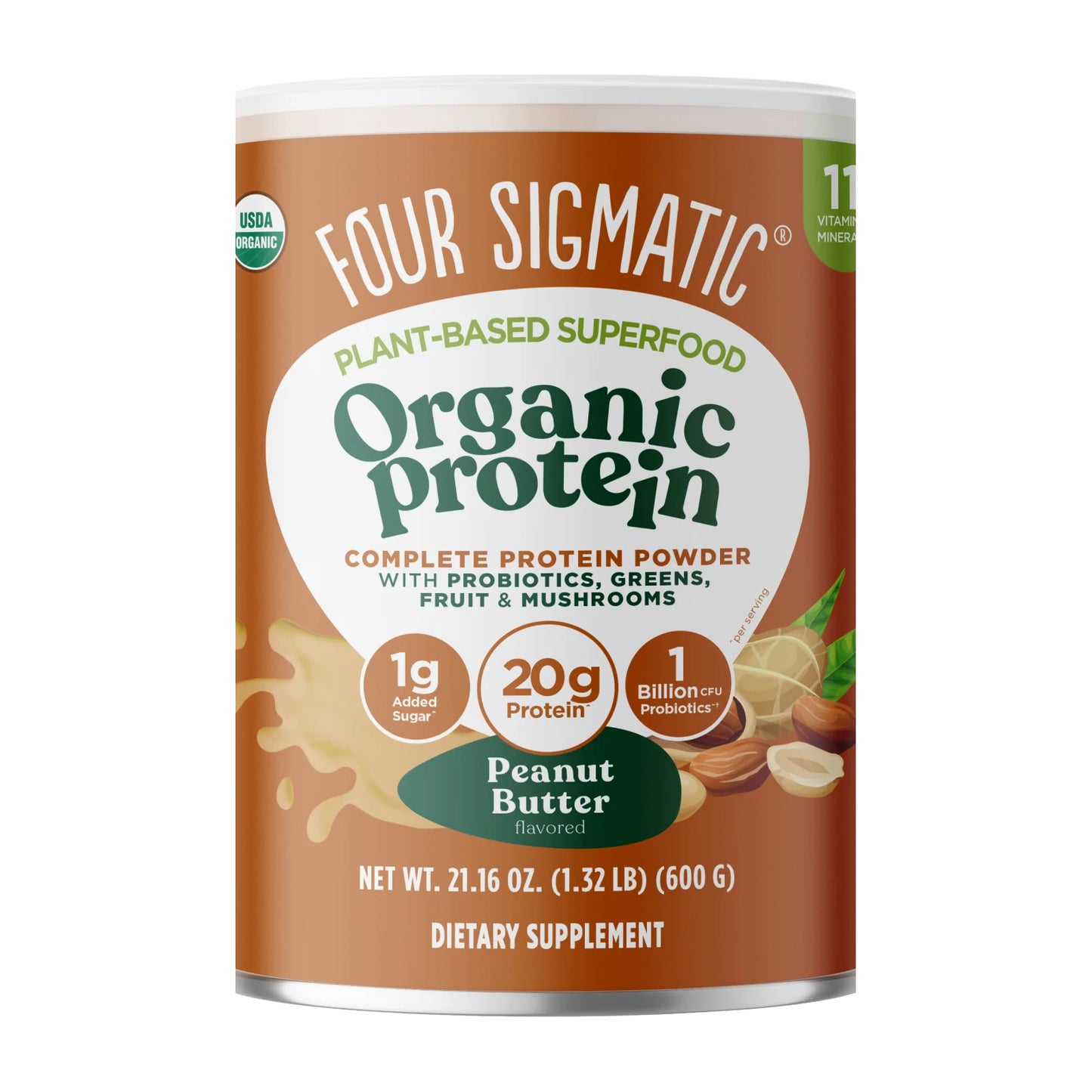 Plant-Based Organic Protein Powder tub