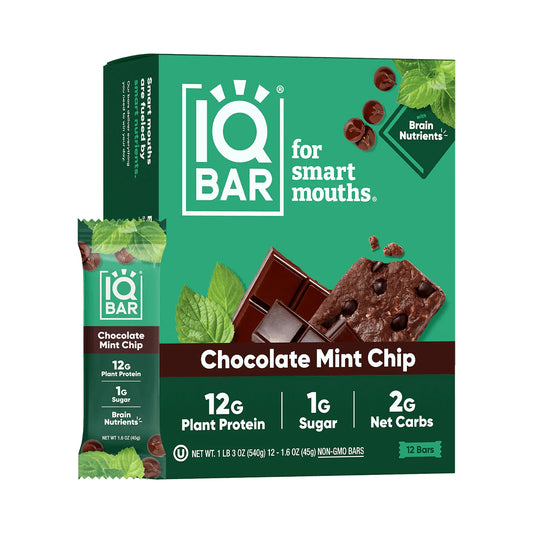 IQBAR® Chocolate Mint Chip Plant Protein Bar Case