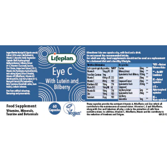 Lifeplan® Eye C With Lutein & Bilberry Label