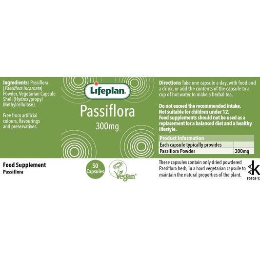 Lifeplan® Passiflora 230mg Label