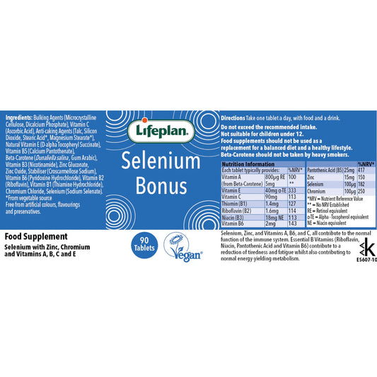 Lifeplan® Selenium Bonus Label