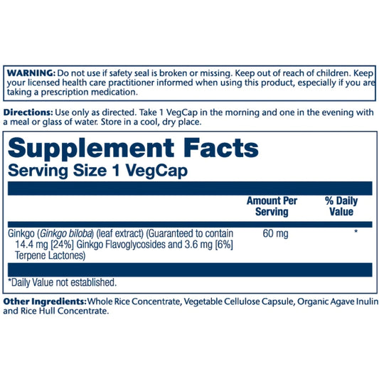 Solaray® Ginkgo Biloba Leaf Extract 60mg