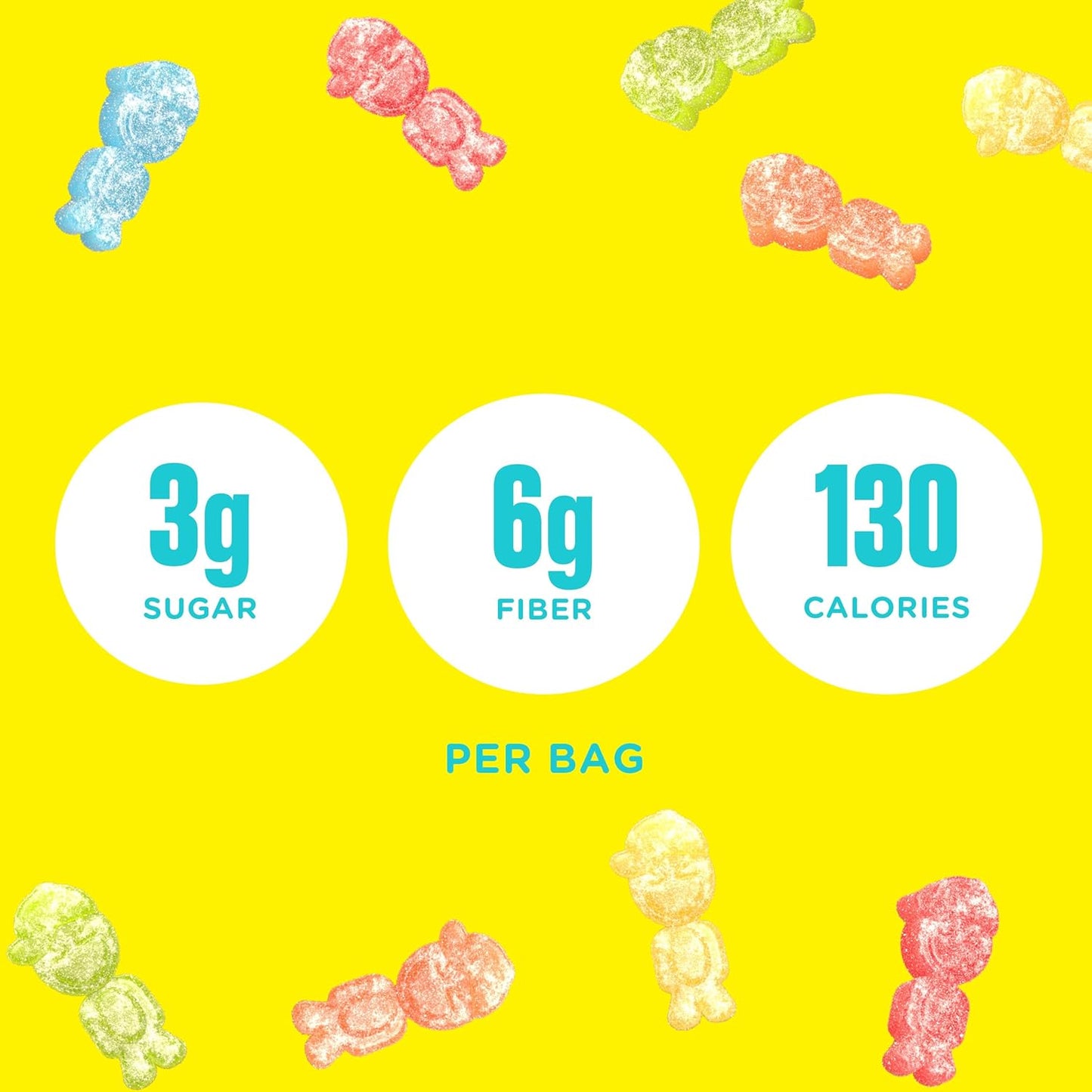 3g sugar, 6g fiber, 130 calories