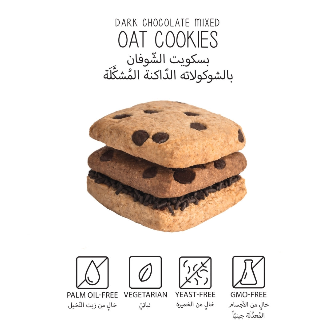 Mixed Dark Chocolate Oat Cookies