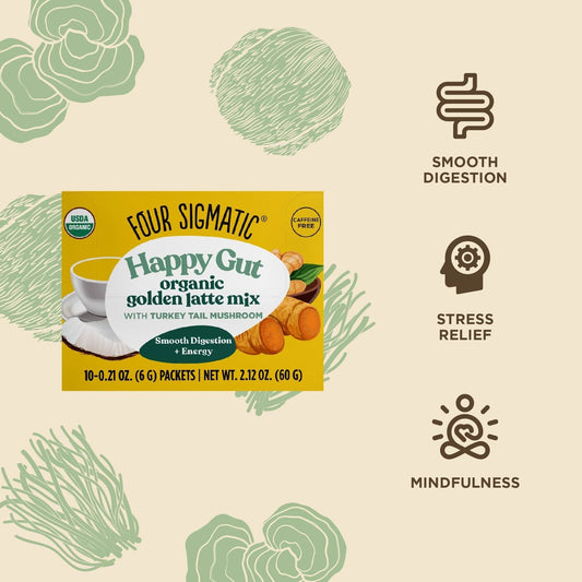 Four Sigmatic Happy Gut Organic Golden Latte Mix Benefits