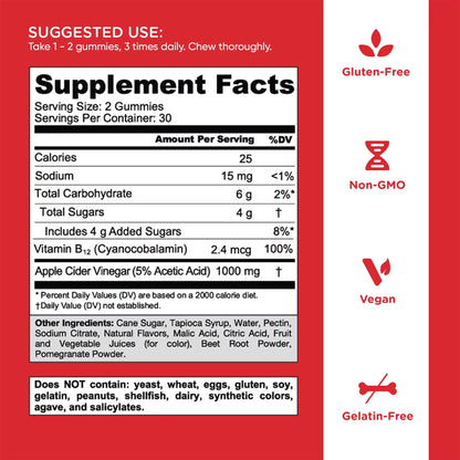 Goli® Apple Cider Vinegar Gummies Supplement Facts