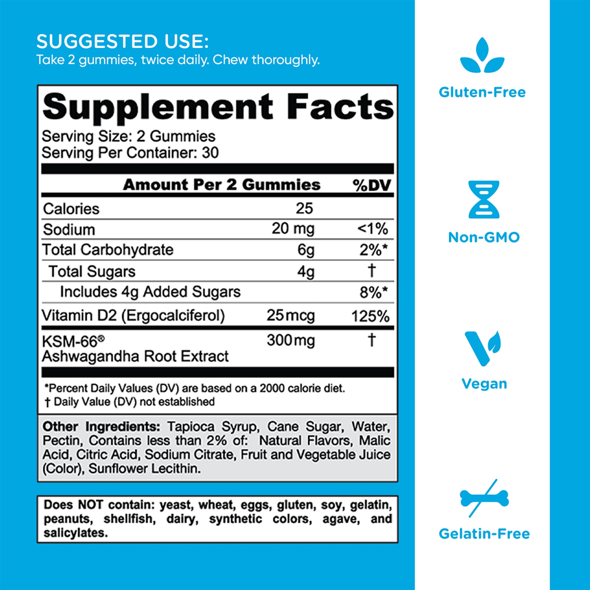 Goli® Ashwagandha Gummies Supplement Facts
