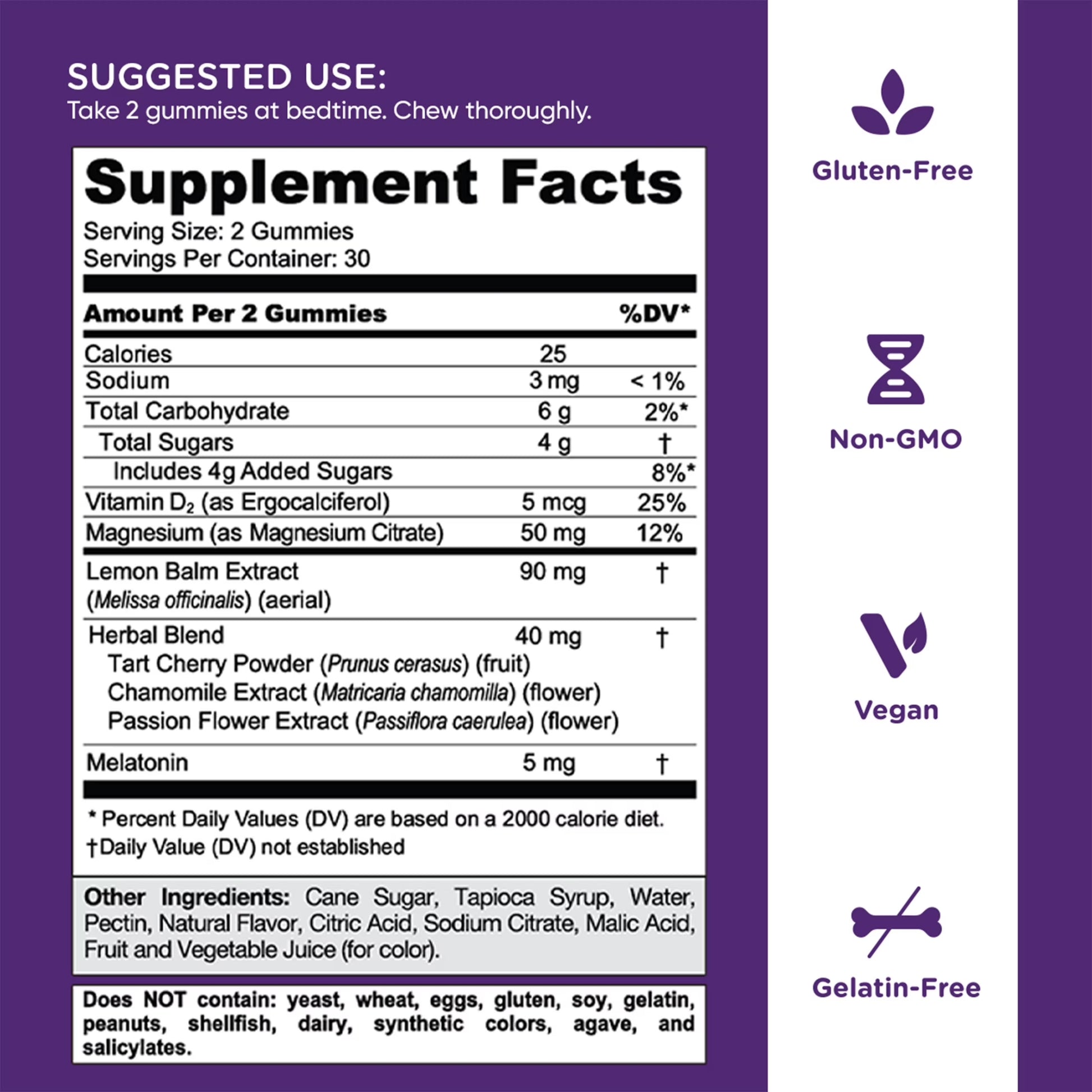 Goli® Dreamy Sleep Gummies Supplement Facts