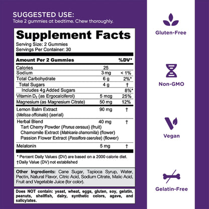 Goli® Dreamy Sleep Gummies Supplement Facts