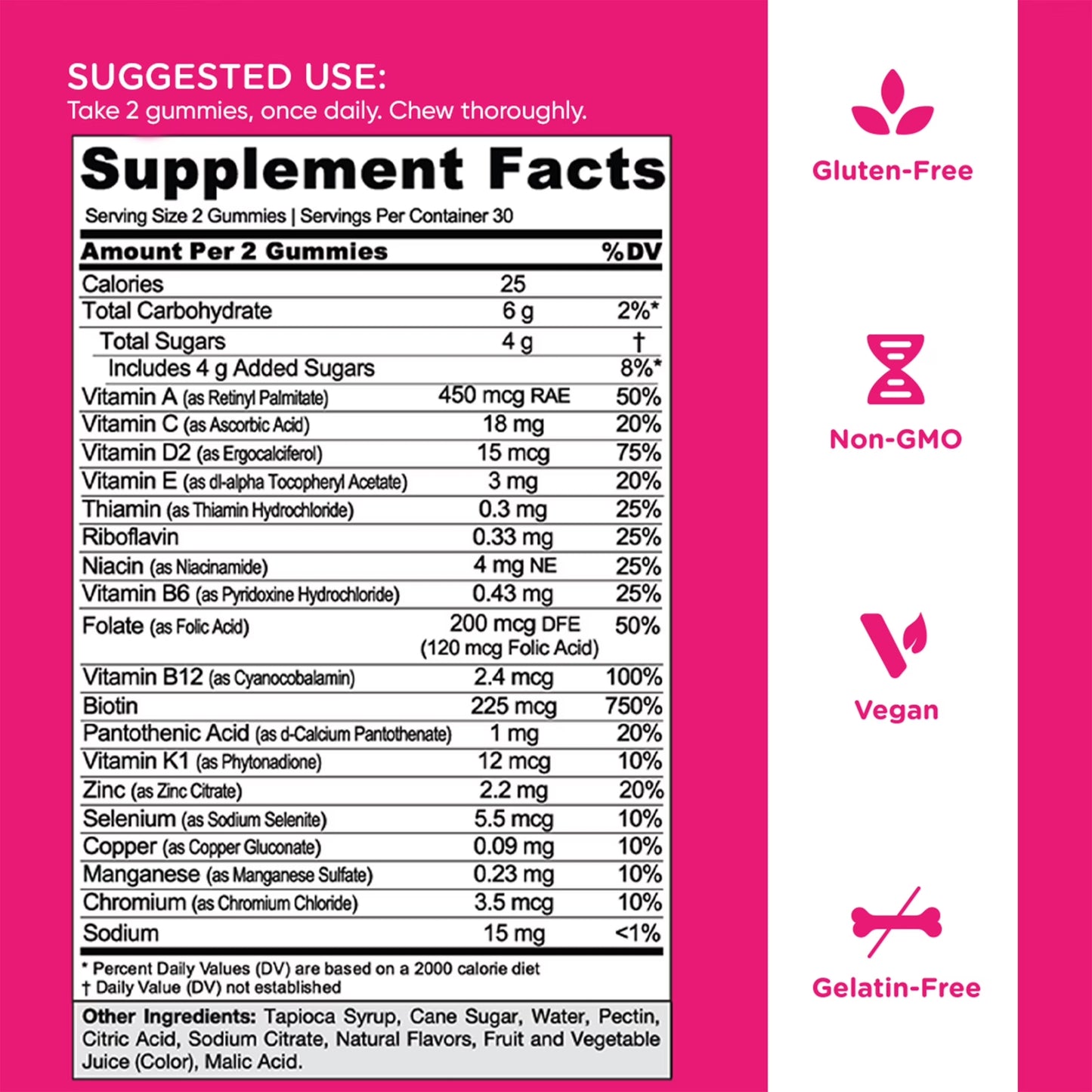 Goli® Women's Complete Multi Gummies Supplement Facts