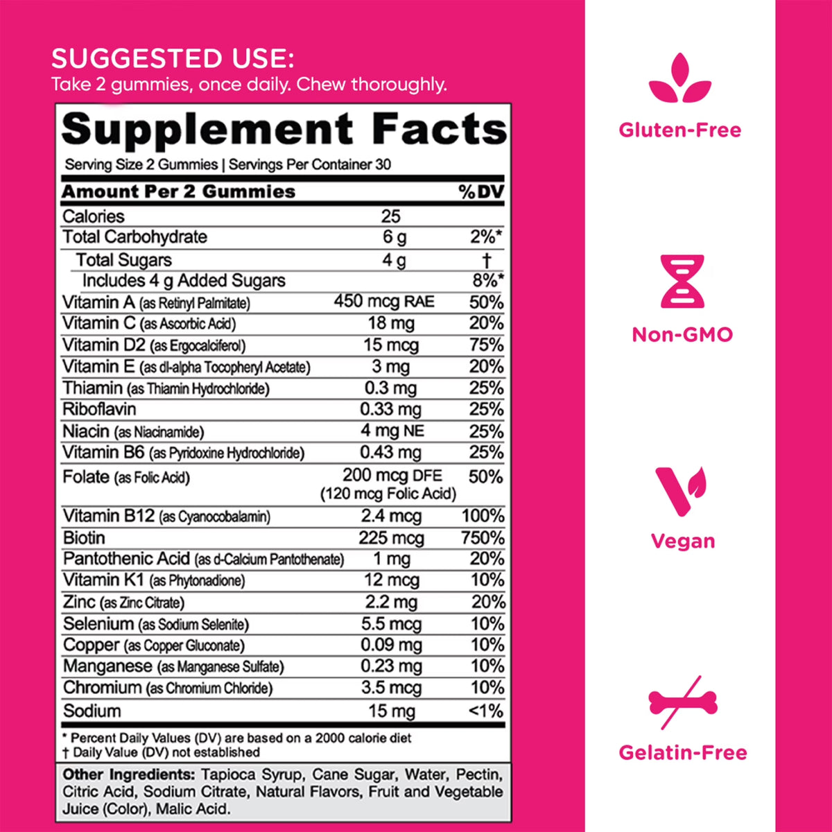 Goli® Women's Complete Multi Gummies Supplement Facts
