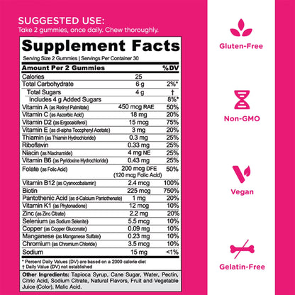 Goli® Women's Complete Multi Gummies Supplement Facts