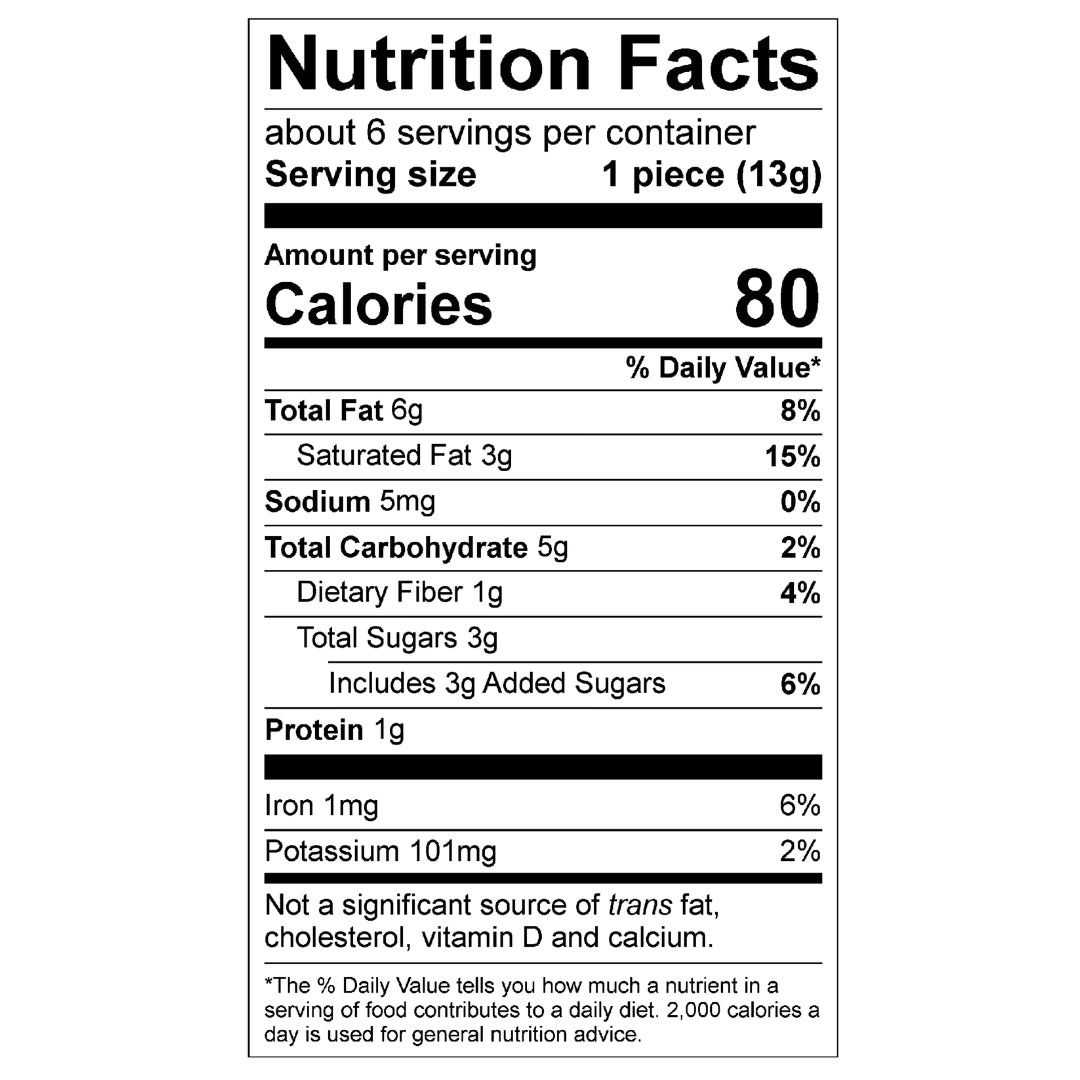 Hu® Organic Hazelnut Butter Dark Chocolate Bites Nutrition Facts