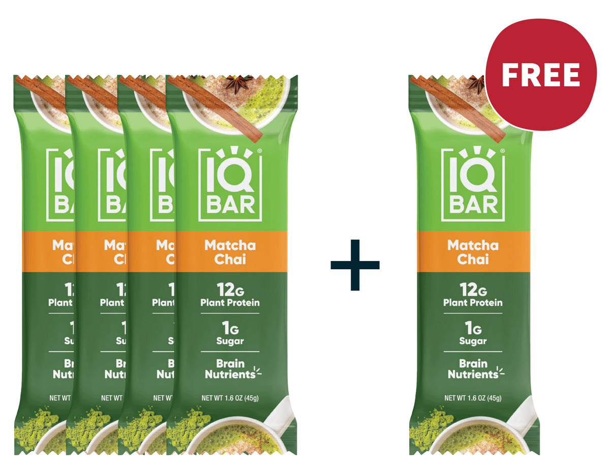 4+1 IQBAR matcha chai bars