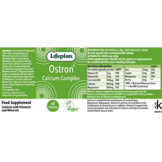 Lifeplan® Ostron® Calcium Complex Label