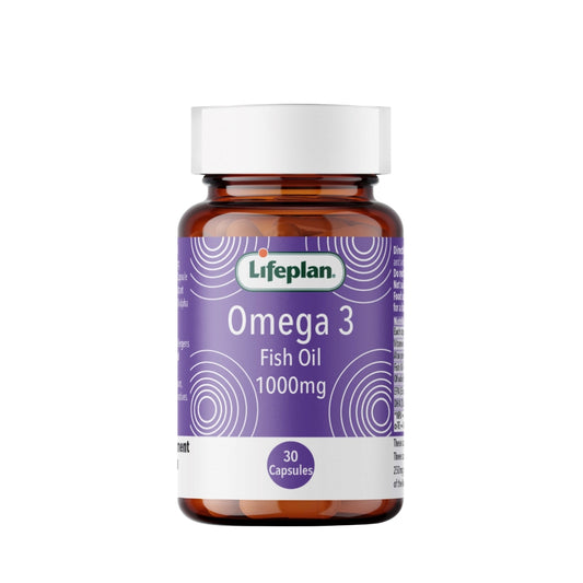 Lifeplan Omega 3 Fish Oil 1000mg bottle on a white background