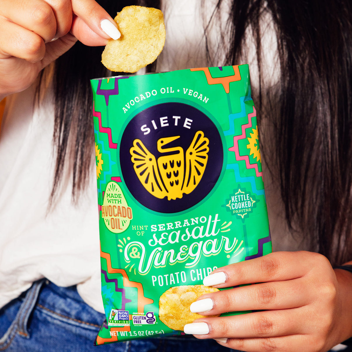 Siete Sea Salt & Vinegar Kettle Cooked Potato Chips Healthy 961