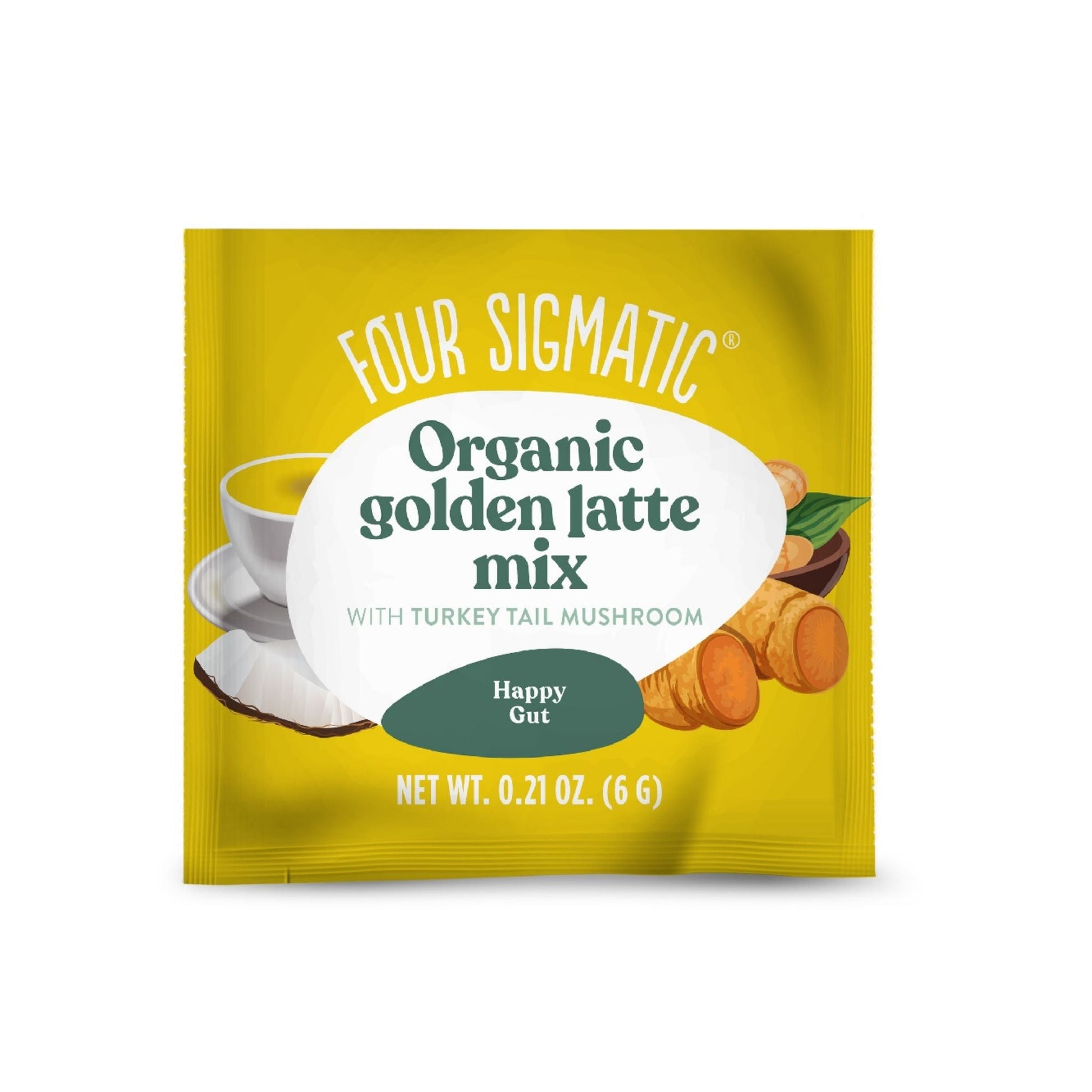 Four Sigmatic Happy Gut Organic Golden Latte Mix Packet Front