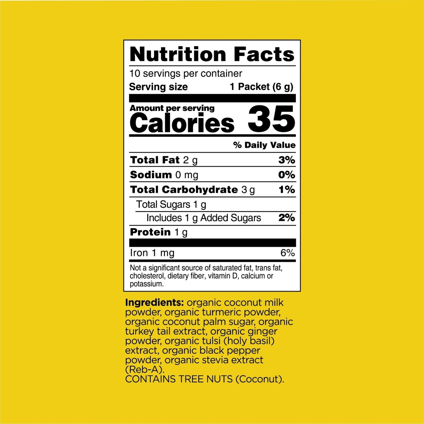 Four Sigmatic Happy Gut Organic Golden Latte Mix Nutrition Facts