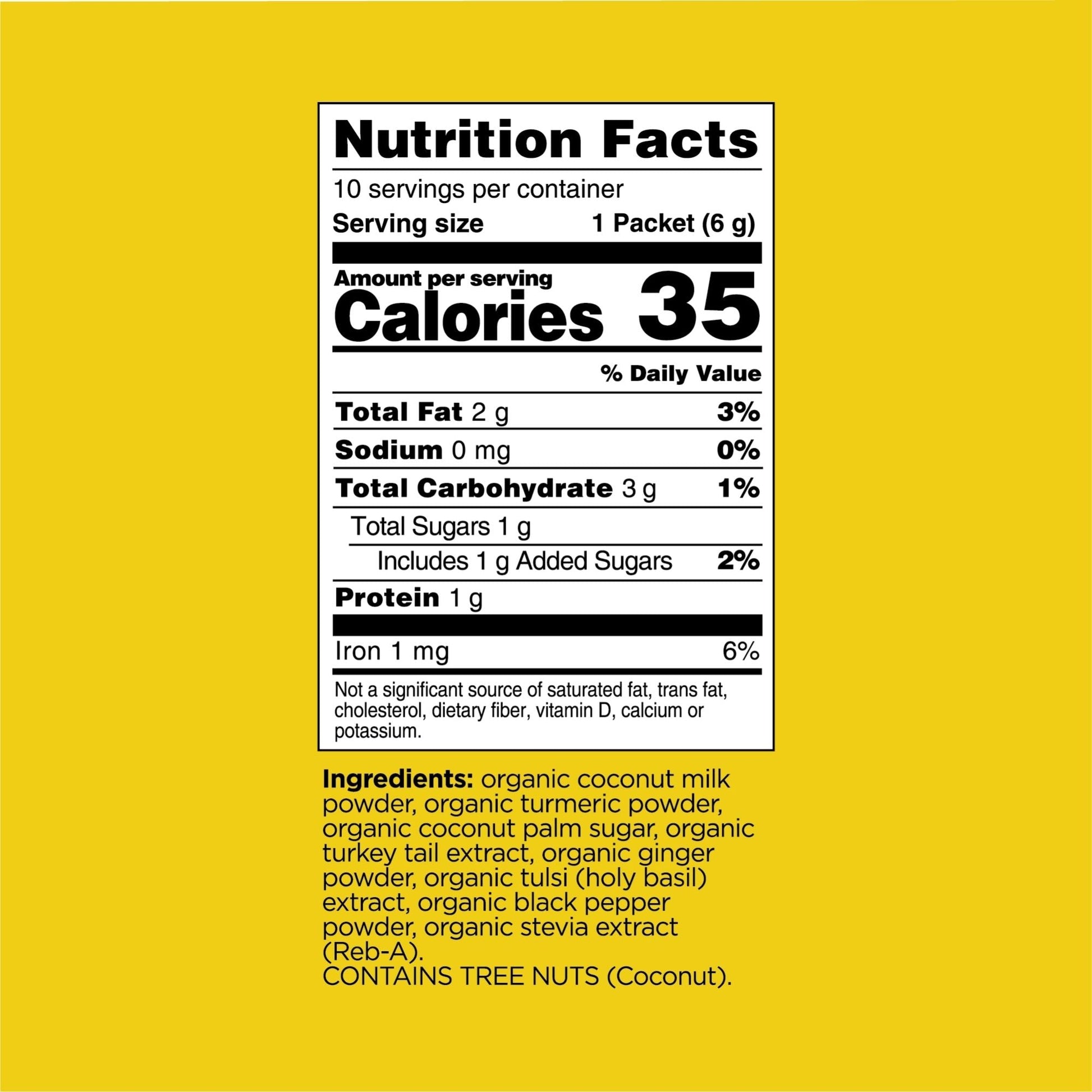 Four Sigmatic Happy Gut Organic Golden Latte Mix Nutrition Facts