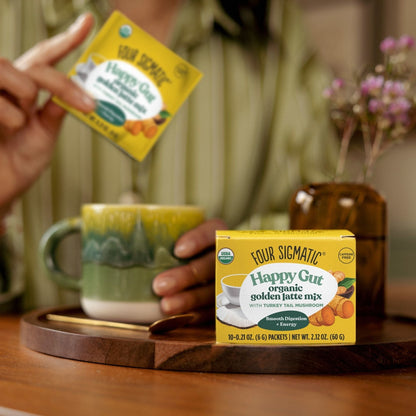 Four Sigmatic Happy Gut Organic Golden Latte Mix Lifestyle Image