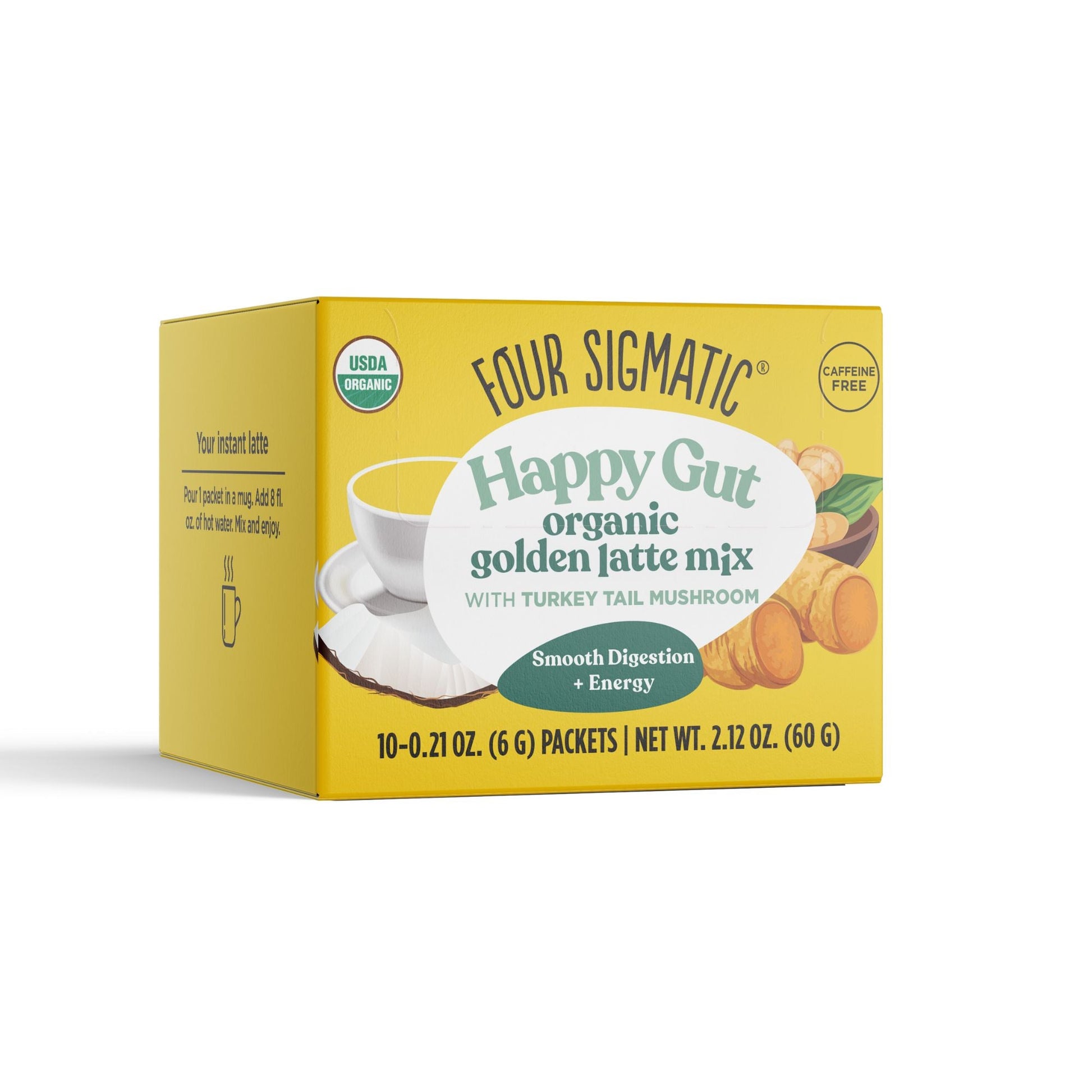 Four Sigmatic Happy Gut Organic Golden Latte Mix Side